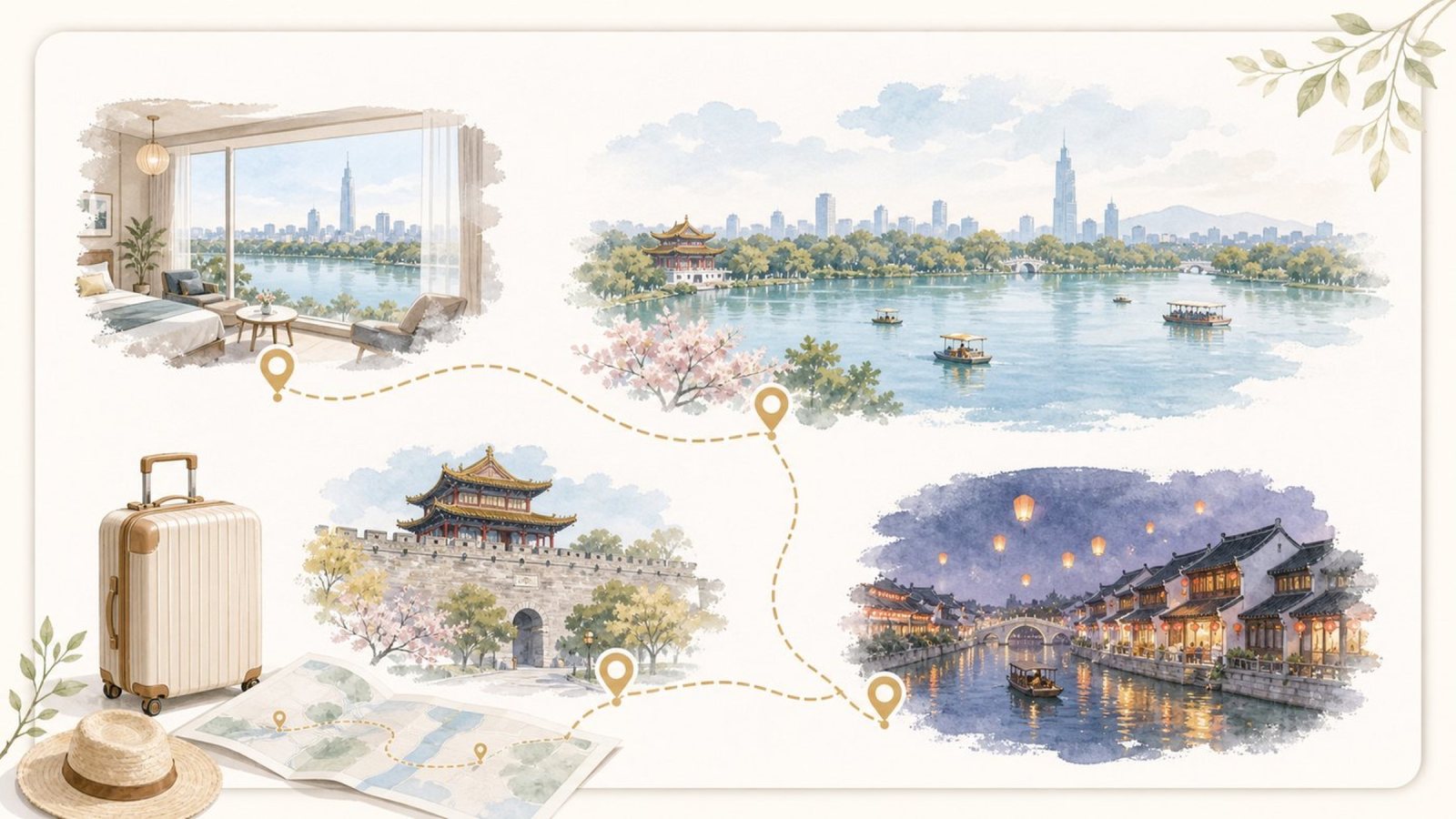 南京2天1晚旅游攻略手绘图