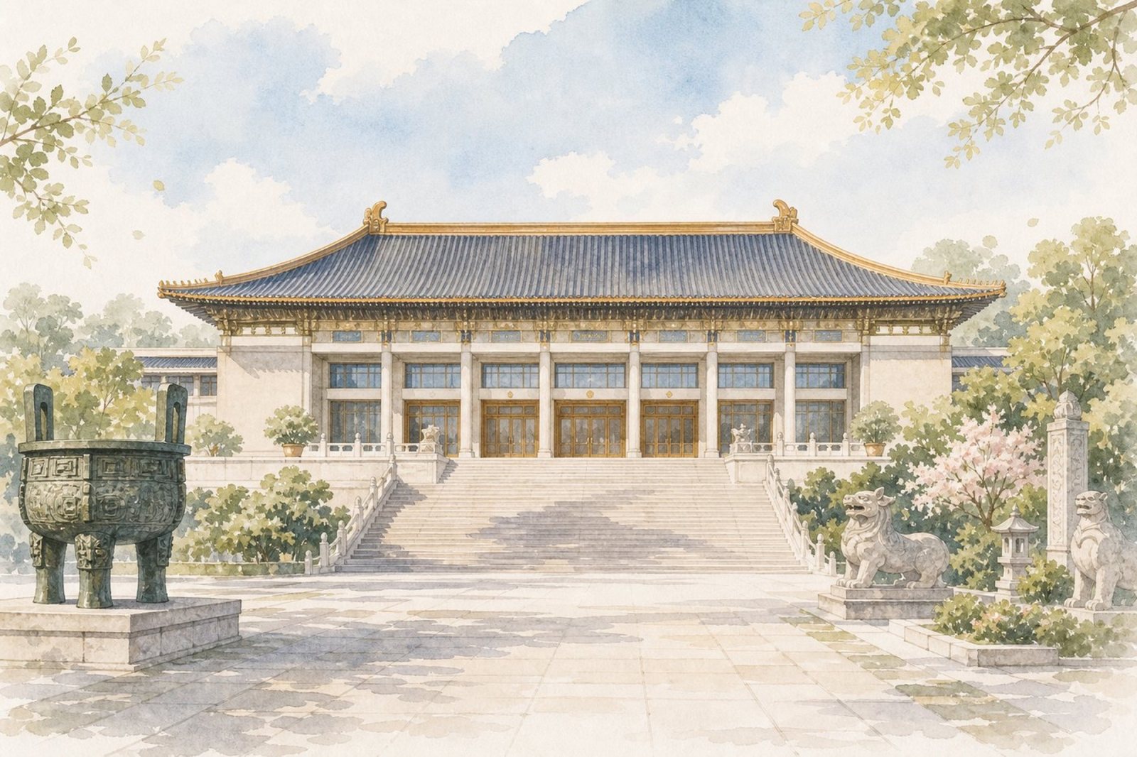 南京博物院手绘示意图