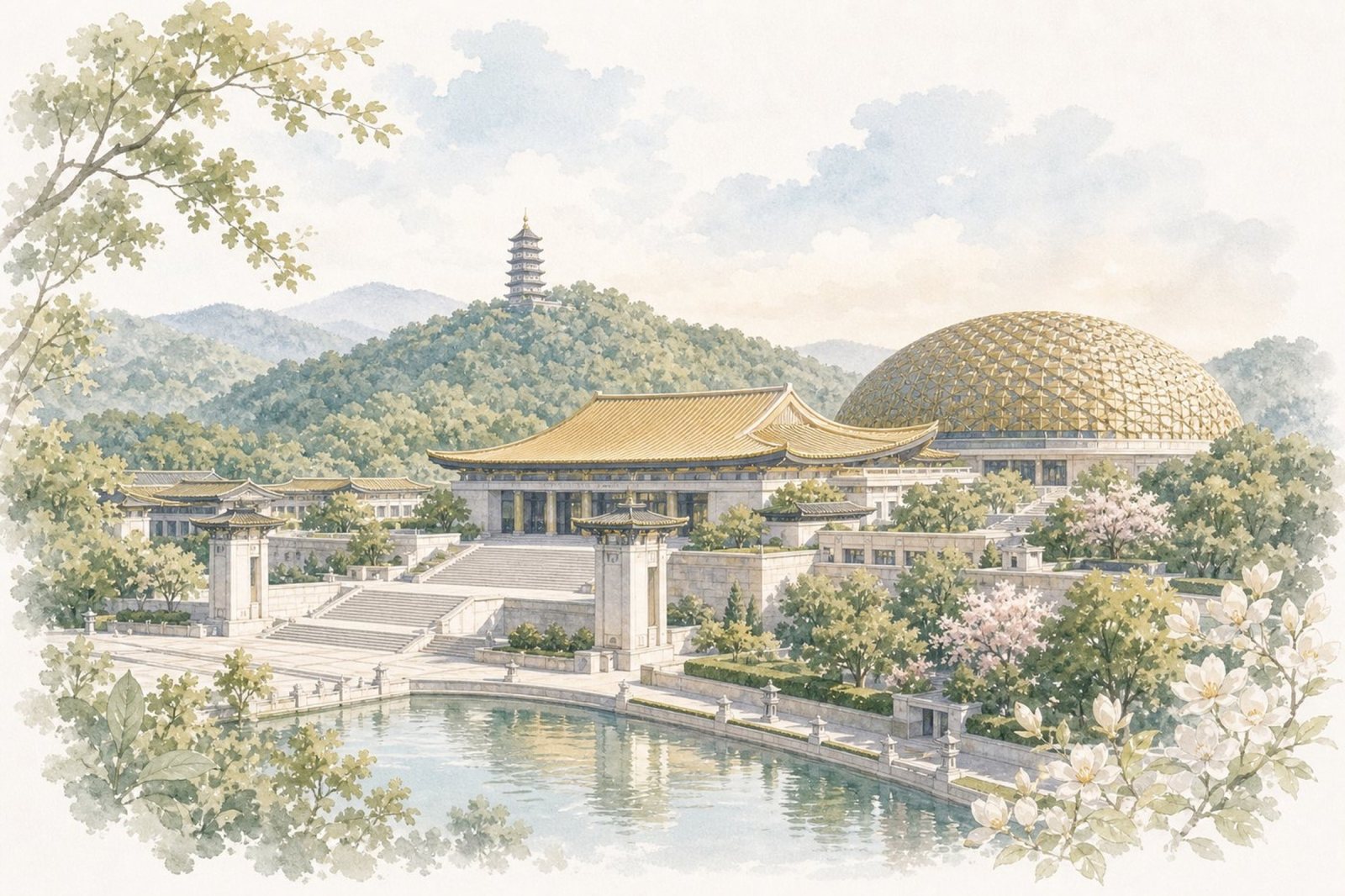 牛首山文化旅游区手绘示意图