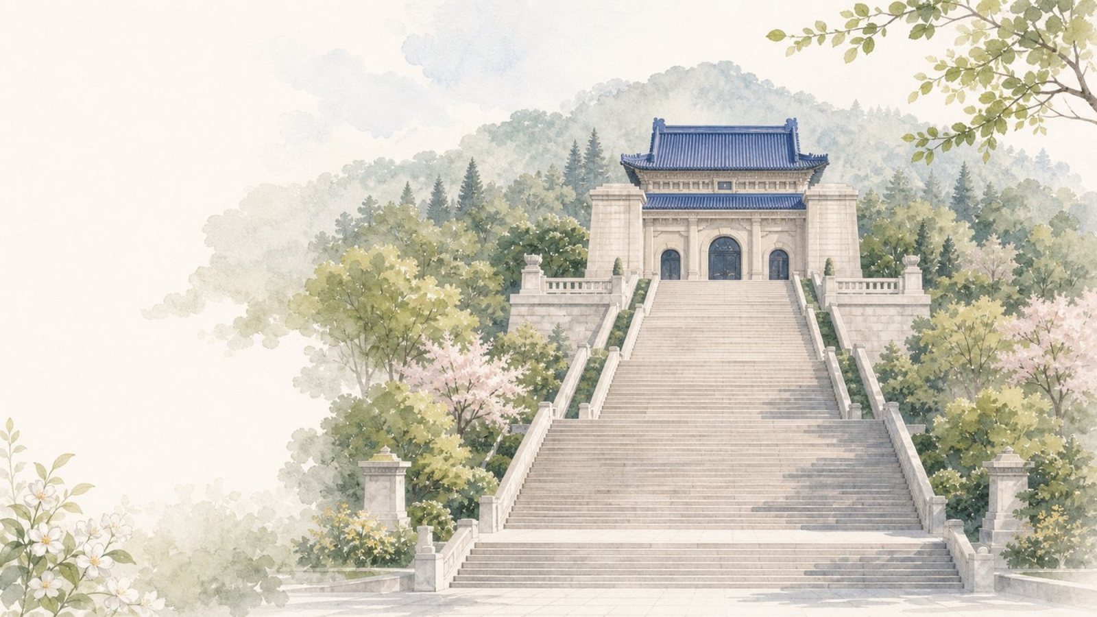 中山陵手绘示意图